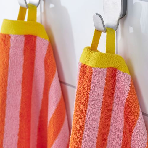 IKEA - SLANHÖSTMAL, hand towel, orange/pink, 40x70 cm