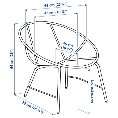 IKEA - ORRESLATT, rattan koltuk, rattan-antrasit