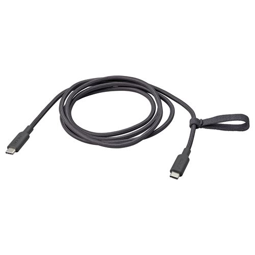 IKEA - RUNDHULT, USB-C - USB-C kablo, koyu gri, 1.5 m