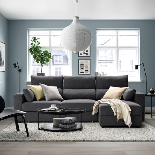 IKEA - ESKILSTUNA, corner sofa-bed with storage, hillared anthracite