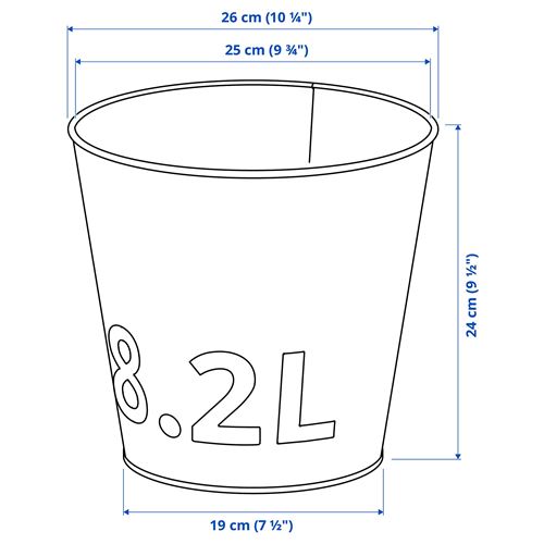 IKEA - AKERBAR, steel plant pot, galvanised, 24 cm