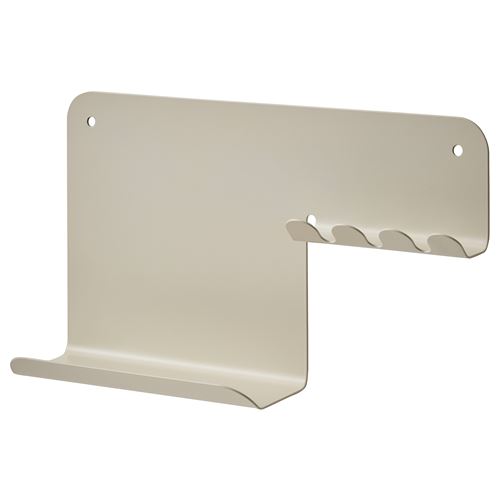 IKEA - HAVREKROSS, rack with hooks, light grey/beige, 23x13 cm