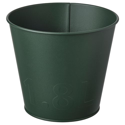 IKEA - AKERBAR, steel plant pot, dark green, 15 cm