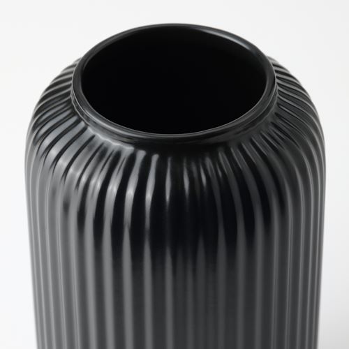 IKEA - STILREN, stoneware plant vase, black, 22 cm