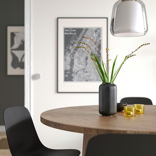 IKEA - STILREN, stoneware plant vase, black, 22 cm