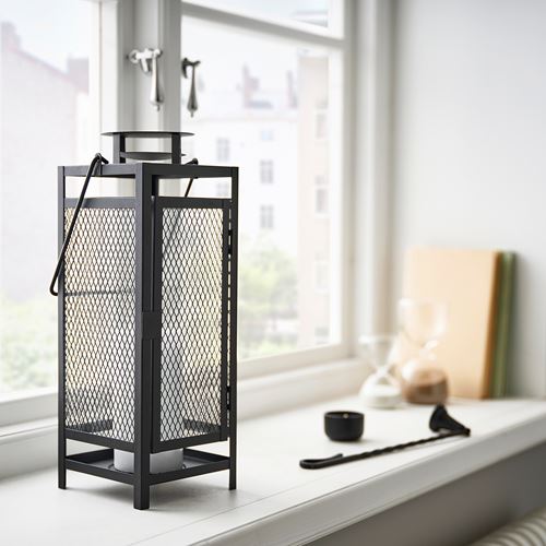 IKEA - BERGGRAN, lantern, anthracite, 34 cm