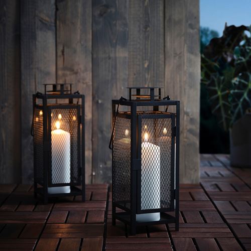 IKEA - BERGGRAN, lantern, anthracite, 34 cm