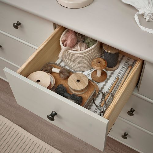 IKEA - STOREMOLLA, chest of 8 drawers, light grey/beige, 171x50x91 cm
