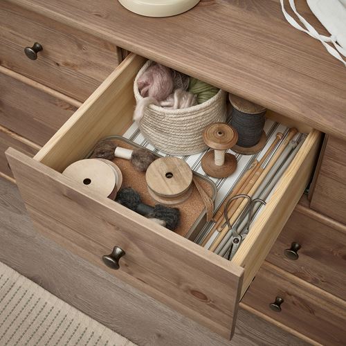 IKEA - STOREMOLLA, chest of 8 drawers, grey-brown, 171x50x91 cm