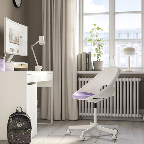 IKEA - LOBERGET/MALSKAR, office chair, white-lilac