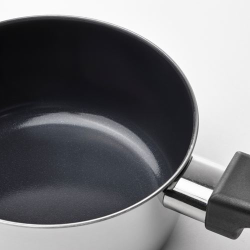 IKEA - MIDDAGSMAT, steel sauce pan, non-stick coating-stainless steel, 1 l