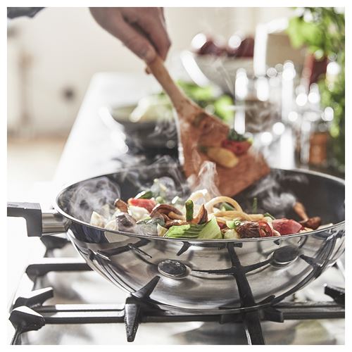 IKEA - MIDDAGSMAT, wok, non-stick coating-stainless steel, 32 cm