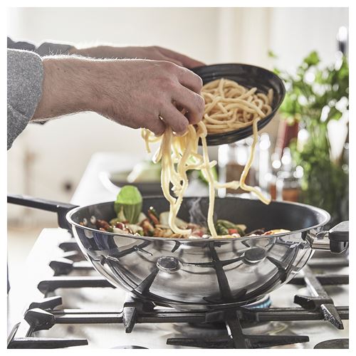 IKEA - MIDDAGSMAT, wok, non-stick coating-stainless steel, 32 cm