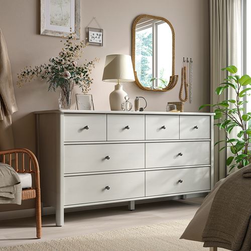 IKEA - STOREMOLLA, chest of 8 drawers, light grey/beige, 171x50x91 cm