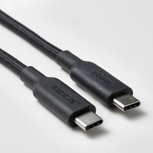 IKEA - RUNDHULT, USB-C to USB-C cable, dark grey, 1.5 m