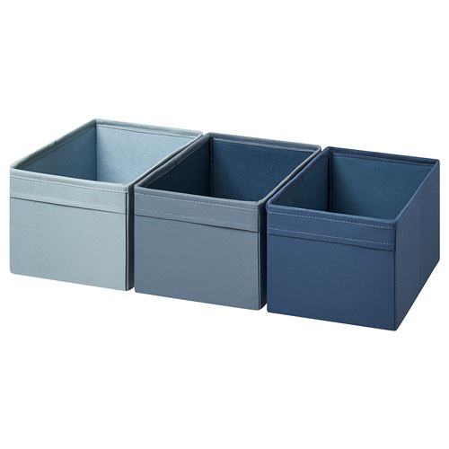 IKEA - DRÖNA, box set, blue, 18x25x15 cm