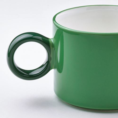 IKEA - PIGGAL, cup set, white/green, 30 cl