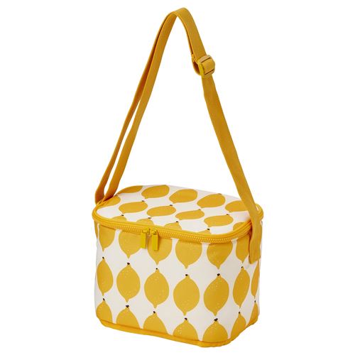 IKEA - NABBFISK, cool bag, white/yellow, 26x19x19 cm