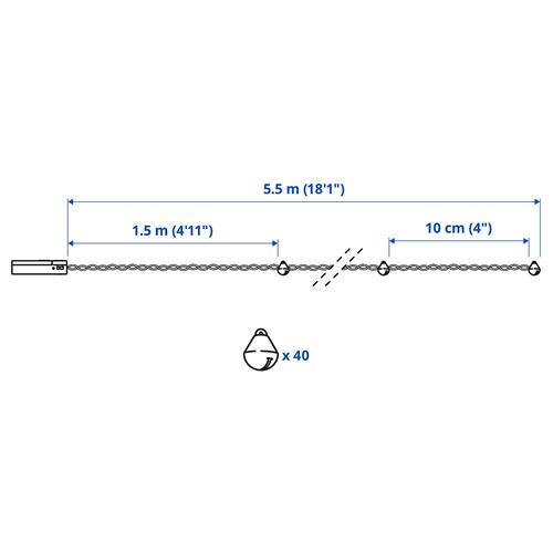 IKEA - STRALA, lighting chain, off white, 5.5 m