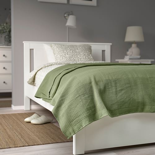 IKEA - INDIRA, bedspread/blanket, grey-green, 150x250 cm