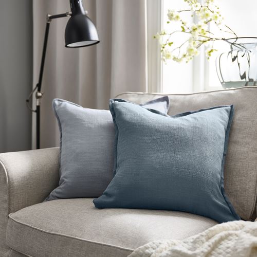 IKEA - LAGERPOPPEL, lace pillow cover, blue/grey, 50x50 cm