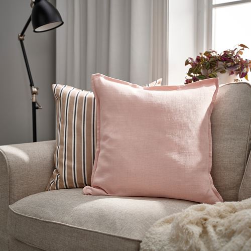 IKEA - LAGERPOPPEL, lace pillow cover, light pink, 50x50 cm