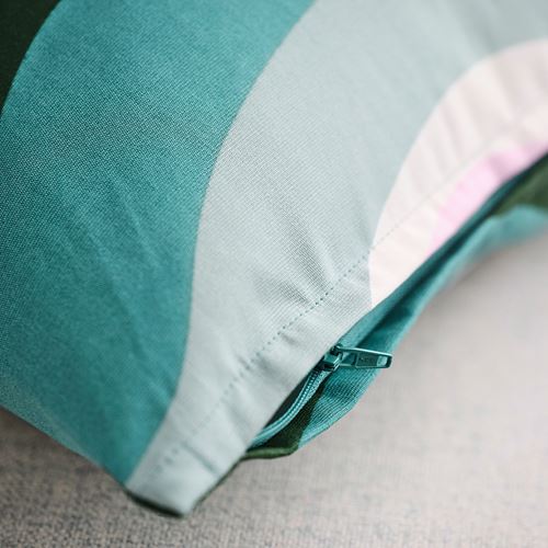 IKEA - MYGGBLOMSTER, lace pillow cover, blue-multicolor, 50x50 cm