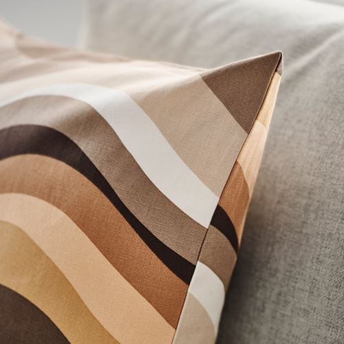 IKEA - MYGGBLOMSTER, lace pillow cover, beige-multicolor, 50x50 cm