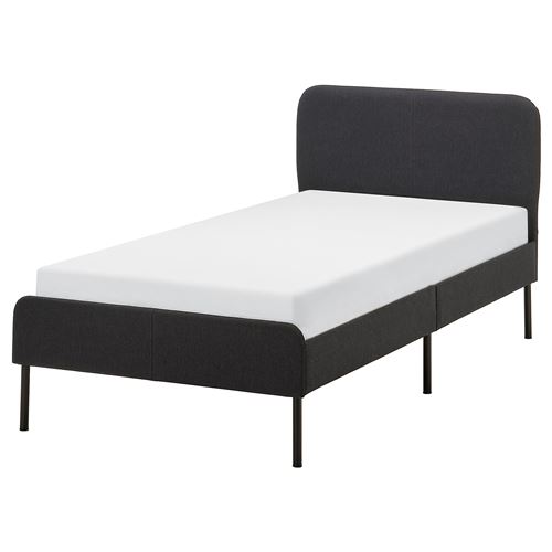 IKEA - SLATTUM, single bed, vissle dark grey, 90x200 cm