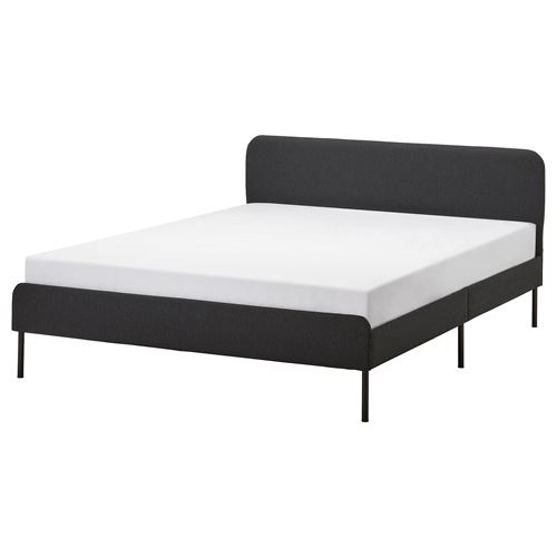 IKEA - SLATTUM, double bed, vissle dark grey, 140x200 cm