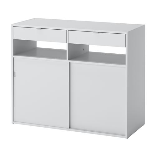 IKEA - SPIKSMED, sliding door-cabinet, light grey, 97x40x79 cm