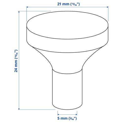 IKEA - BAGGANAS, topuz, paslanmaz çelik, 21 mm