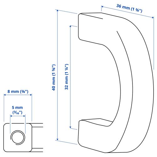 IKEA - BORGHAMN, handle, black, 40 mm