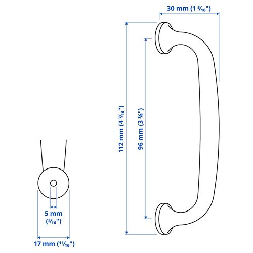 IKEA - ENERYDA, kulp, siyah, 112 mm