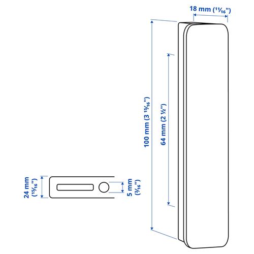 IKEA - HACKAS, kulp, antrasit, 100 mm