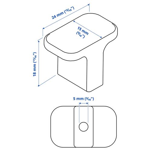 IKEA - HACKAS, knob, anthracite, 15 mm