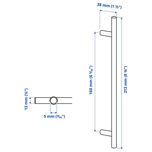 IKEA - KALLRÖR, kulp, paslanmaz çelik, 213 mm
