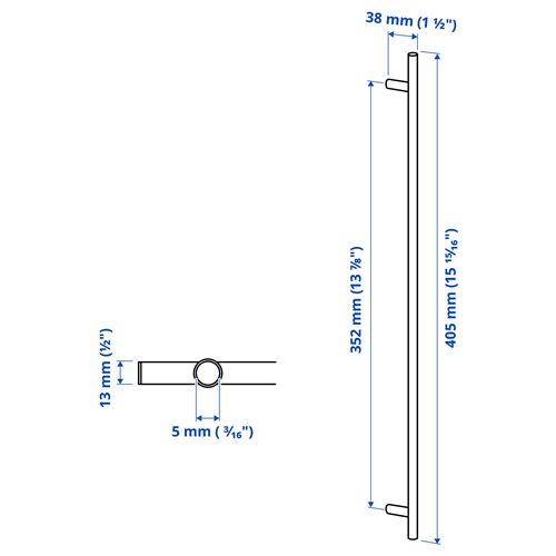 IKEA - KALLRÖR, kulp, paslanmaz çelik, 405 mm