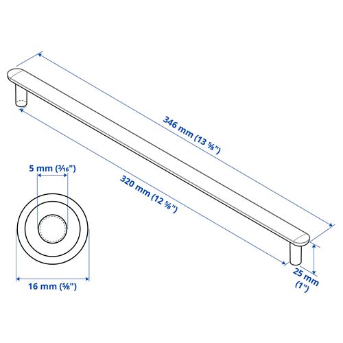 IKEA - NYDALA, kulp, siyah, 346 mm