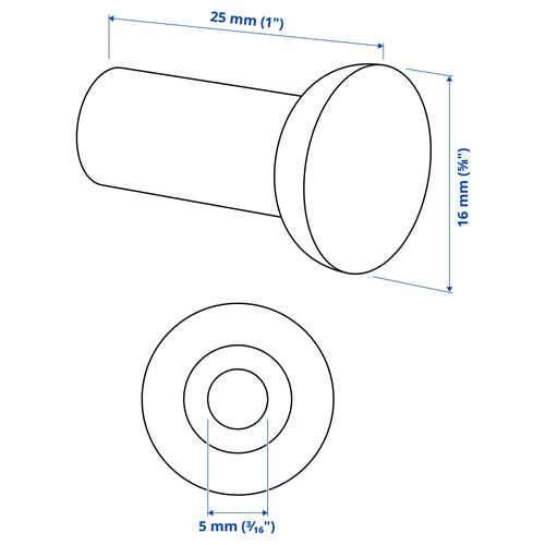 IKEA - NYDALA, knob, black, 16 mm