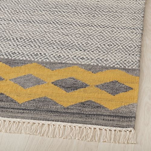 IKEA - RYSSGRAS, handwoven rug, grey/yellow, 170x240 cm