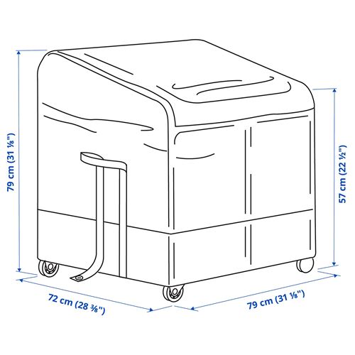 IKEA - VATTERSÖ, dış mekan saklama kutusu, koyu gri, 78x72x79 cm