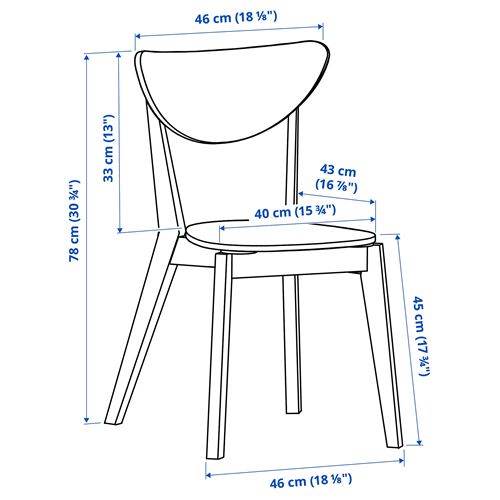 IKEA - NORDMYRA, wooden chair, bamboo/white