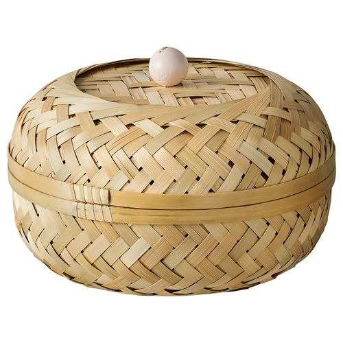 IKEA - HOKRUBBA, basket, bamboo, 25 cm