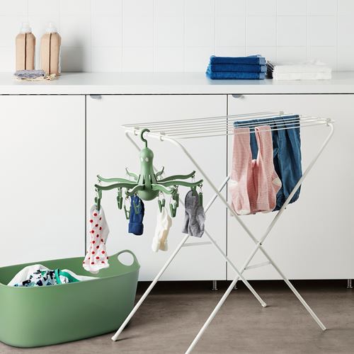 IKEA - PRESSA, laundry drying rack, green