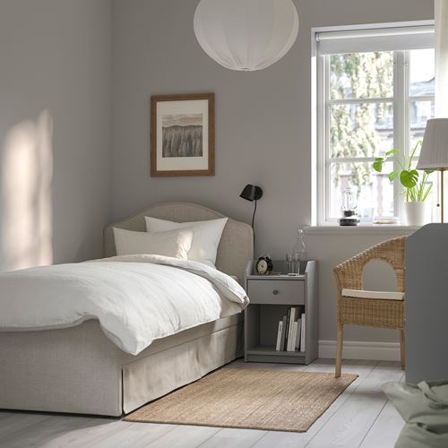 IKEA - RAMNEFJALL/LURÖY, single bed, kilanda light beige, 90x200 cm