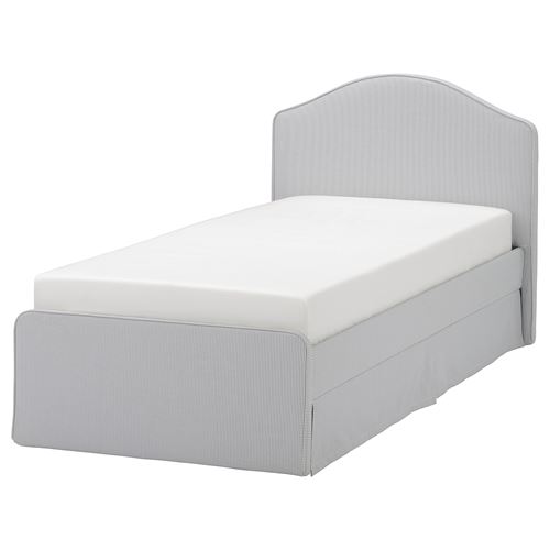 IKEA - RAMNEFJALL/LURÖY, single bed, klovsta gray-white, 90x200 cm