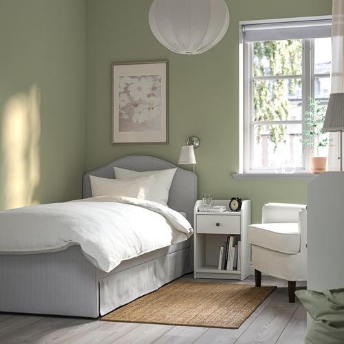 IKEA - RAMNEFJALL/LURÖY, single bed, klovsta gray-white, 90x200 cm