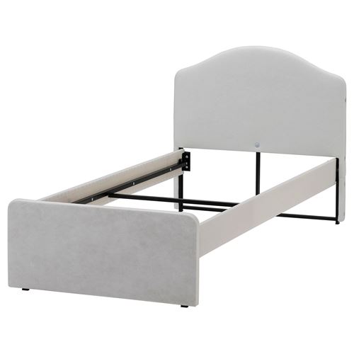 IKEA - RAMNEFJALL, single bed frame, klovsta gray-white, 90x200 cm