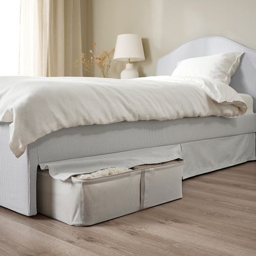 IKEA - RAMNEFJALL/LURÖY, single bed, klovsta gray-white, 90x200 cm